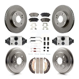Front Rear Disc Brake Rotors Ceramic Pads And Drum Kit (9Pc) For Ford Fiesta K8T-102314