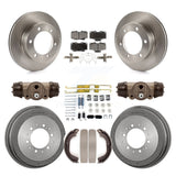 Front Rear Brake Rotors Ceramic Pad & Drum Kit (9Pc) For 95-98 Toyota Tacoma 4WD