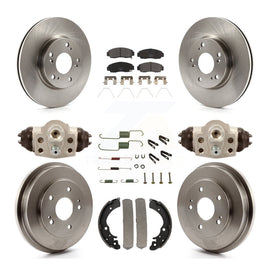 Front Rear Brake Rotor Ceramic Pad Drum Kit (9Pc) For 13 Honda Civic Natural Gas
