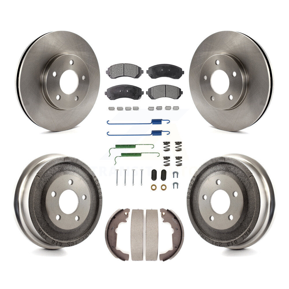 Front Rear Disc Brake Rotors Ceramic Pads And Drum Kit (7Pc) For Pontiac Aztek