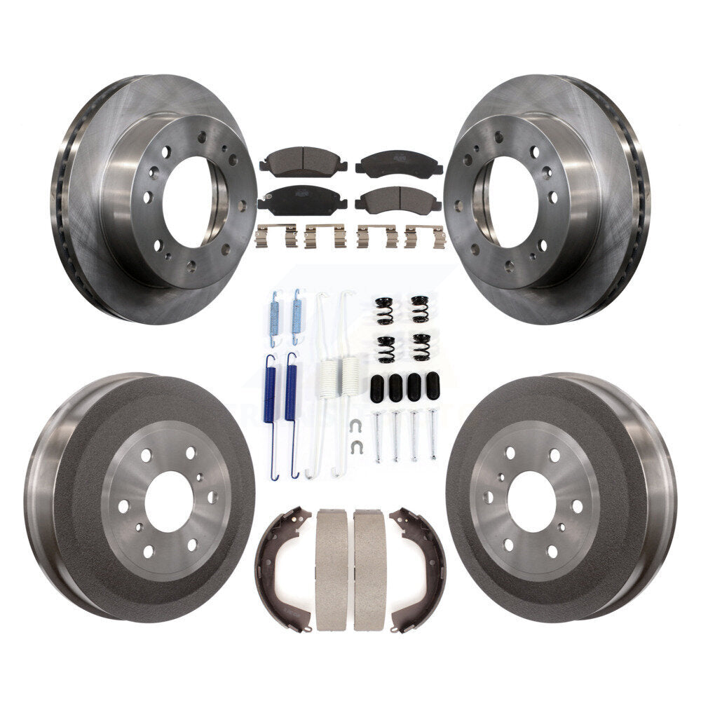 Front Rear Brake Rotor Ceramic Pad & Drum Kit (7Pc) For Chevrolet Silverado 1500