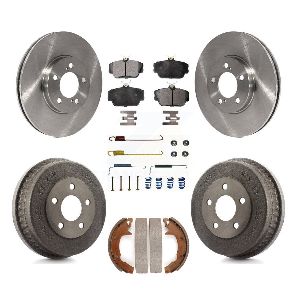 Front Rear Brake Rotors Ceramic Pad Drum Kit (7Pc) For Ford Taurus Mercury Sable