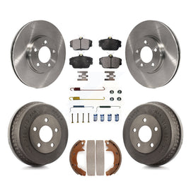 Front Rear Brake Rotors Ceramic Pad Drum Kit (7Pc) For Ford Taurus Mercury Sable