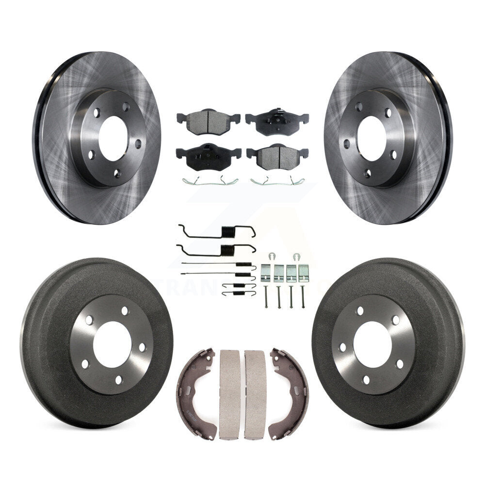 Front Rear Brake Rotors Ceramic Pad Drum Kit (7Pc) For Ford Escape Mazda Tribute