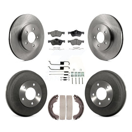 Front Rear Disc Brake Rotor Ceramic Pad & Drum Kit (7Pc) For Ford Escape Mercury