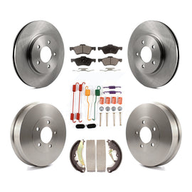 Front Rear Disc Brake Rotor Ceramic Pad & Drum Kit (7Pc) For Ford Escape Mercury