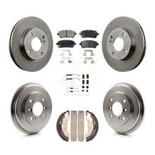 Load image into Gallery viewer, Front Rear Disc Brake Rotors Ceramic Pads And Drum Kit (7Pc) For Ford Fiesta