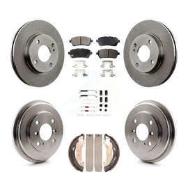 Front Rear Disc Brake Rotors Ceramic Pads And Drum Kit (7Pc) For Ford Fiesta