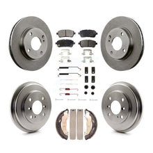 Load image into Gallery viewer, Front Rear Disc Brake Rotors Ceramic Pads And Drum Kit (7Pc) For Ford Fiesta