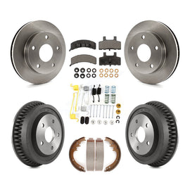 [Front+Rear] 94-99 Dodge Ram 1500 4WD Premium OE Brake Rotor Drum Kit & Ceramic Pads For Max Braking