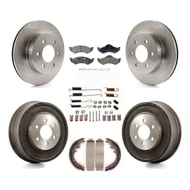 Front Rear Disc Brake Rotors Ceramic Pad Drum Kit (7Pc) For Dodge Dakota Durango