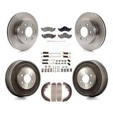Front Rear Disc Brake Rotors Ceramic Pad Drum Kit (7Pc) For Dodge Dakota Durango