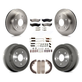 [Front+Rear] 00-01 Dodge Ram 1500 4WD Premium OE Brake Rotor Drum Kit & Ceramic Pads For Max Braking
