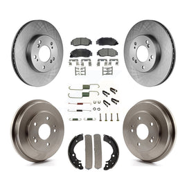[Front+Rear] 1997-2001 Honda CR-V Premium OE Brake Rotor Drum Kit & Ceramic Pads For Max Braking