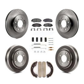 Front Rear Disc Brake Rotors Ceramic Pad Drum Kit (7Pc) For Honda Civic Acura EL