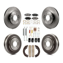 Charger l'image dans la galerie, [Front+Rear] 2007-2008 Honda Fit Premium OE Brake Rotor Drum Kit &amp; Ceramic Pads For Max Braking