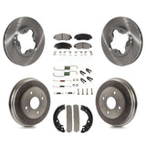 Front Rear Disc Brake Rotors Ceramic Pads And Drum Kit (7Pc) For Honda Accord