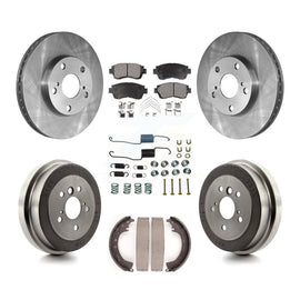 Front Rear Disc Brake Rotors Ceramic Pads And Drum Kit (7Pc) For Toyota Camry