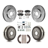 Front Rear Disc Brake Rotors Ceramic Pads And Drum Kit (7Pc) For Toyota Camry