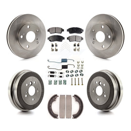 Front Rear Disc Brake Rotor Ceramic Pad And Drum Kit (7Pc) For Toyota Camry 2.2L