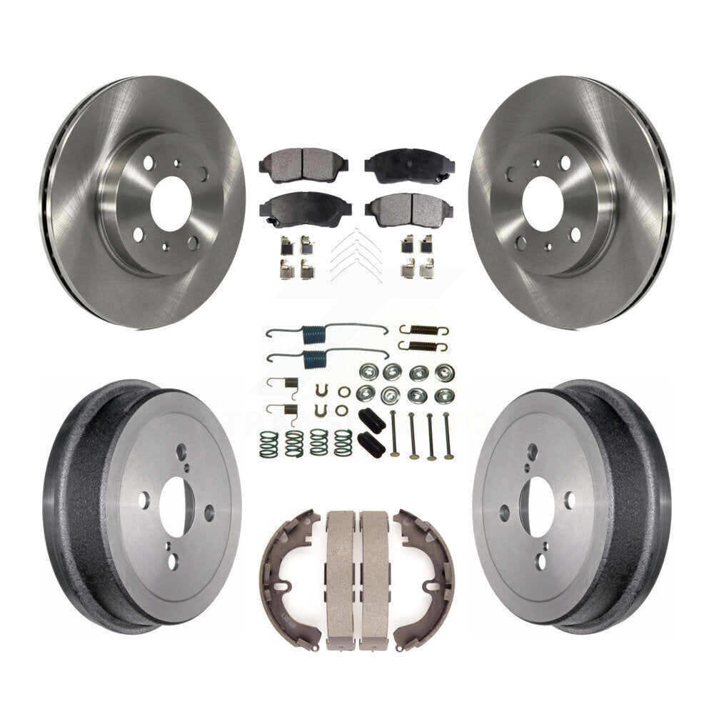 Front Rear Brake Rotor Ceramic Pad & Drum Kit (7Pc) For Toyota Corolla Geo Prizm