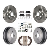 Front Rear Disc Brake Rotors Ceramic Pads And Drum Kit (7Pc) For Toyota Corolla