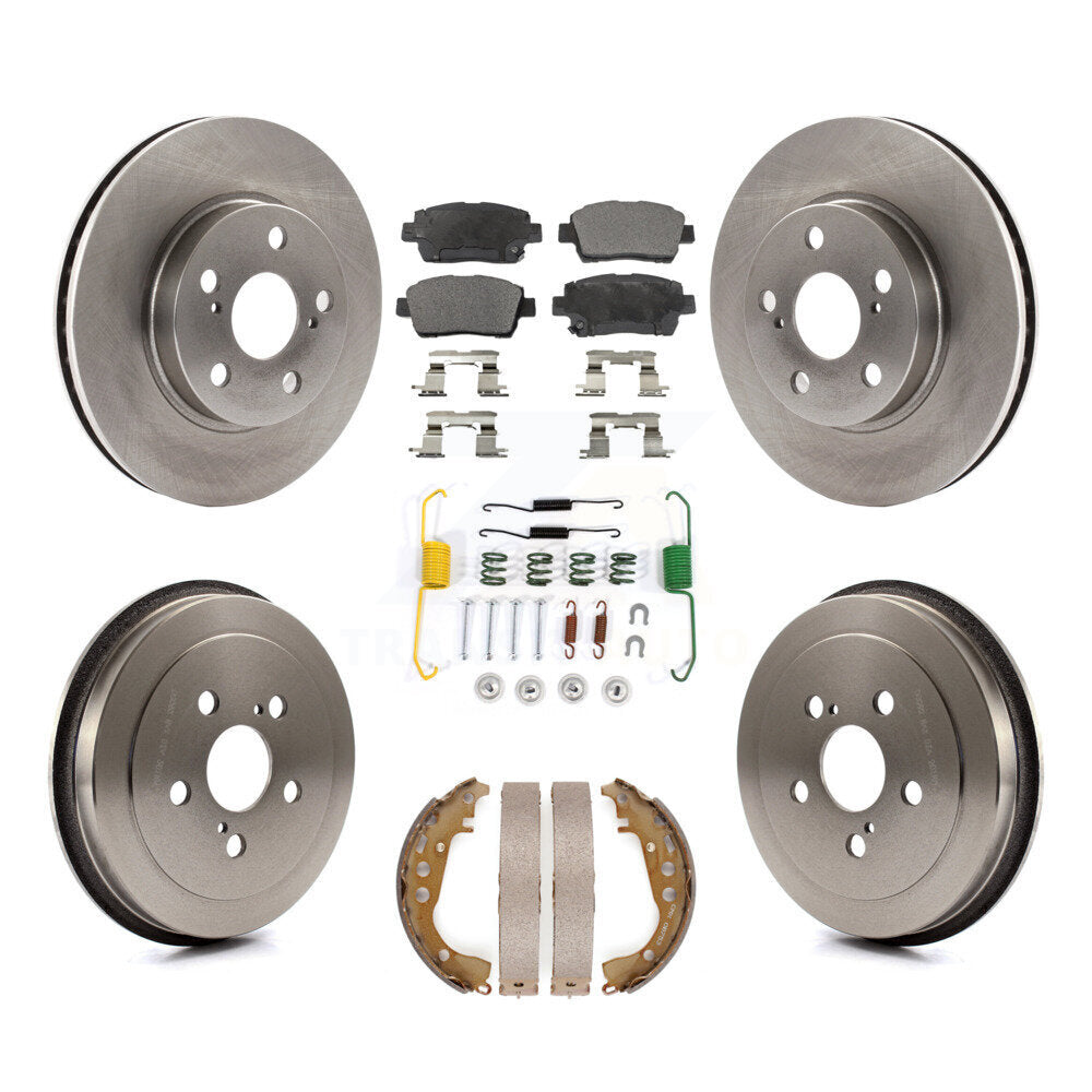 Front Rear Disc Brake Rotor Ceramic Pad Drum Kit (7Pc) For 2000 Toyota Celica GT