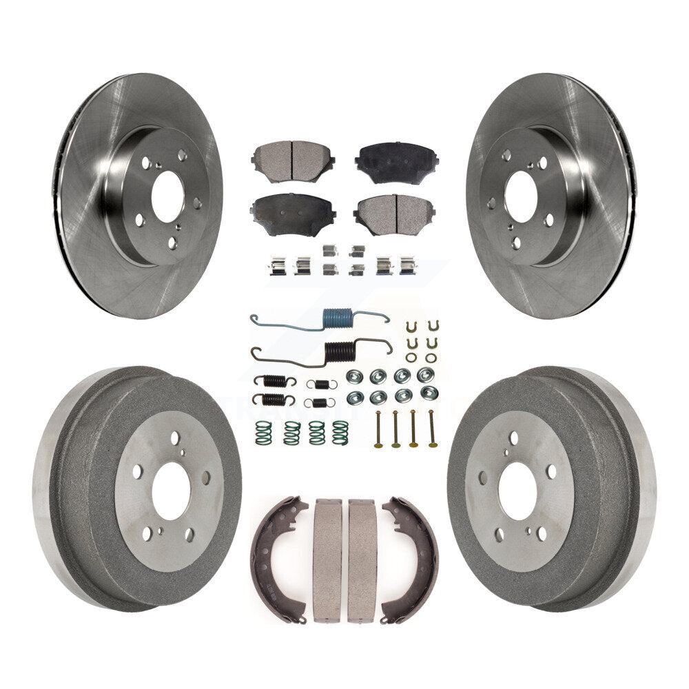 Front Rear Disc Brake Rotors Ceramic Pads And Drum Kit (7Pc) For Toyota RAV4