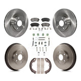 Front Rear Disc Brake Rotors Ceramic Pads And Drum Kit (7Pc) For Subaru Forester