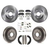 Front Rear Disc Brake Rotor Ceramic Pad And Drum Kit (7Pc) For Honda Accord 3.0L