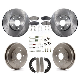 Front Rear Disc Brake Rotors Ceramic Pad And Drum Kit (7Pc) For Honda Accord Fit