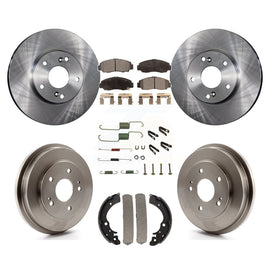 Front Rear Disc Brake Rotors Ceramic Pad & Drum Kit (7Pc) For Honda Accord Civic