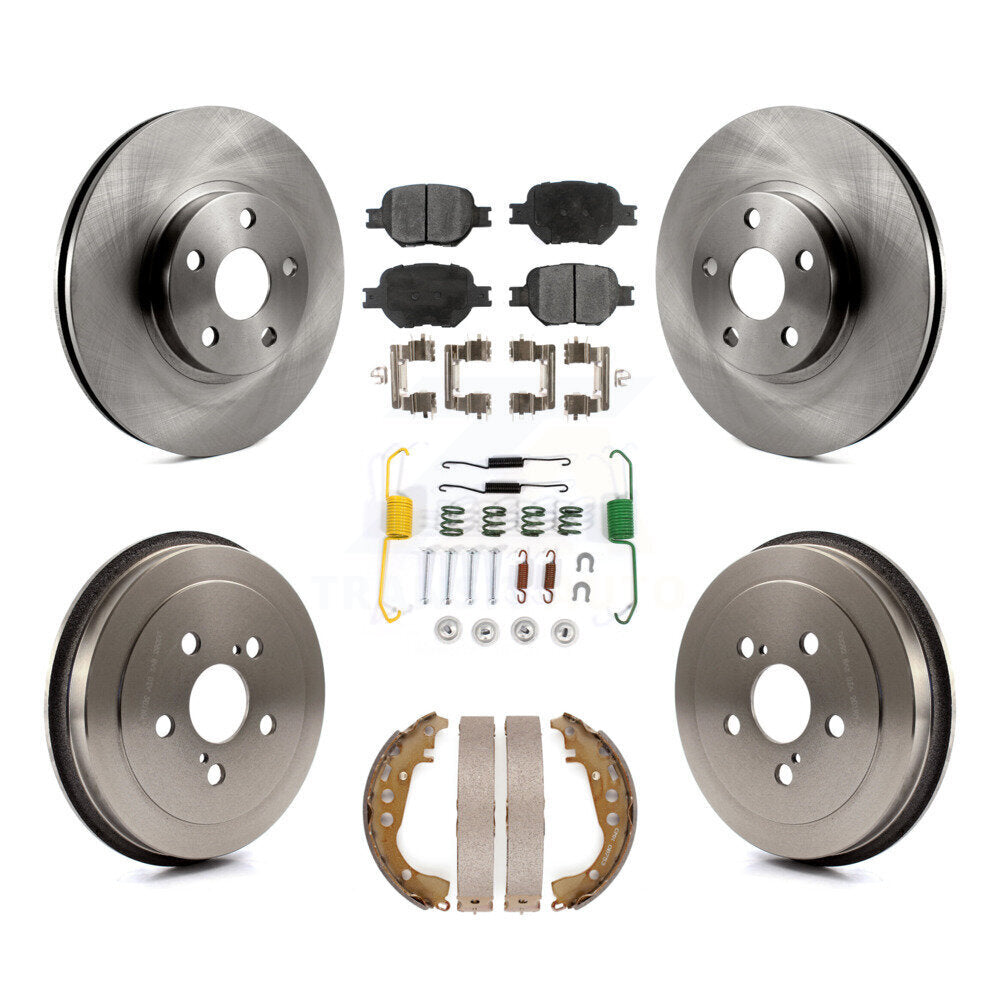 Front Rear Disc Brake Rotors Ceramic Pads And Drum Kit (7Pc) For Toyota Celica