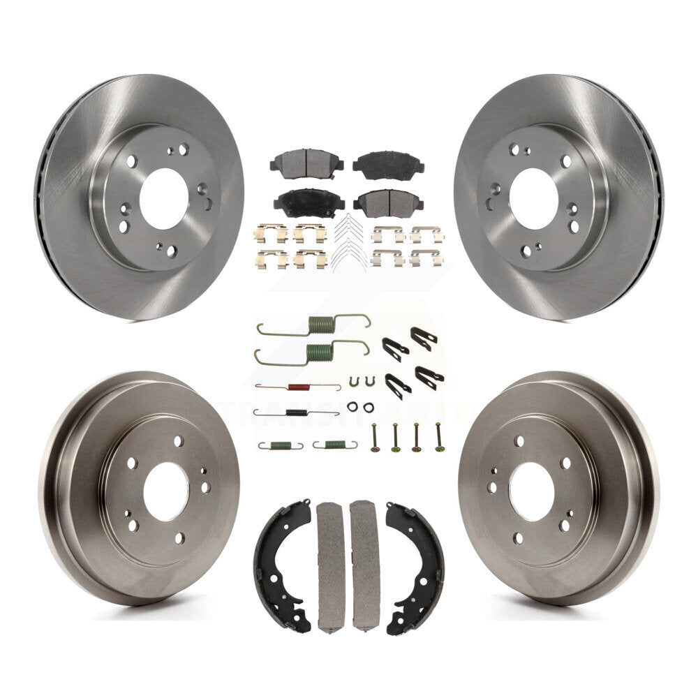 [Front+Rear] 06-08 Honda Civic Hybrid Premium OE Brake Rotor Drum Kit & Ceramic Pads For Max Braking