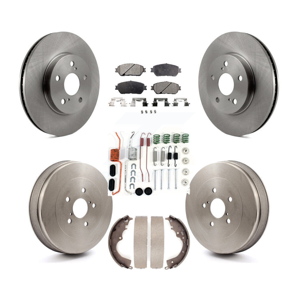 [Front+Rear] 2004-2010 Toyota Sienna Premium OE Brake Rotor Drum Kit & Ceramic Pads For Max Braking
