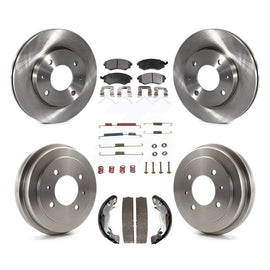 Front Rear Disc Brake Rotors Ceramic Pads And Drum Kit (7Pc) For Hyundai Elantra
