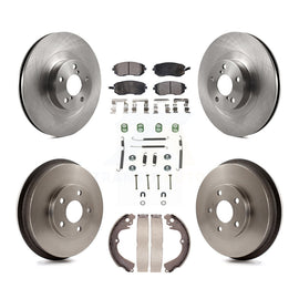 Front Rear Brake Rotors Ceramic Pad & Drum Kit (7Pc) For Subaru Forester Impreza