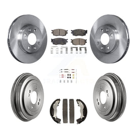 Front Rear Brake Rotor Ceramic Pad And Drum Kit (7Pc) For Hyundai Accent Kia Rio