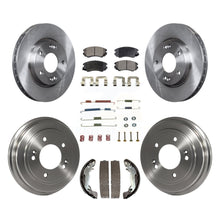 Charger l'image dans la galerie, Front Rear Disc Brake Rotors Ceramic Pads And Drum Kit (7Pc) For Hyundai Elantra