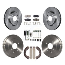 Charger l'image dans la galerie, Front Rear Brake Rotor Ceramic Pad &amp; Drum Kit (7Pc) For Nissan Sentra Versa Cube