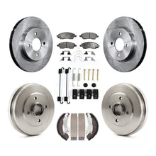 Load image into Gallery viewer, Front Rear Brake Rotors Ceramic Pad &amp; Drum Kit (7Pc) For Nissan Versa Note Micra