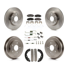 Charger l'image dans la galerie, Front Rear Disc Brake Rotors Ceramic Pads And Drum Kit (7Pc) For Honda Civic