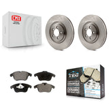 Front Disc Brake Rotor Ceramic Pad Kit For 2010 Jaguar XF With 354mm Diameter K8T-102517