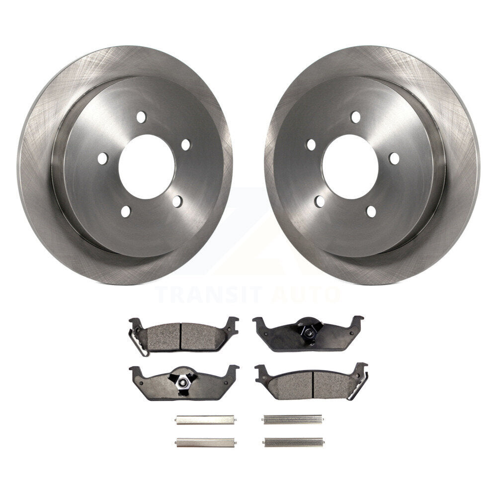 Rear Disc Brake Rotors And Ceramic Pads Kit For Ford F-150