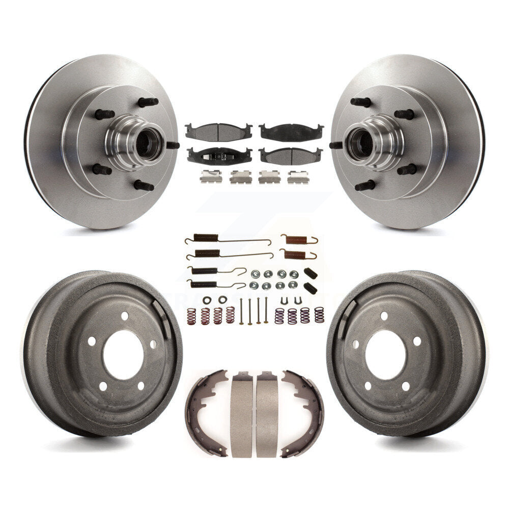 Kit de tambour à plaquettes en céramique, Rotors de frein à disque avant et arrière (7 pièces) pour Ford E-150 Econoline 
