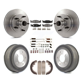 Front Rear Disc Brake Rotors Ceramic Pad Drum Kit (7Pc) For Ford E-150 Econoline