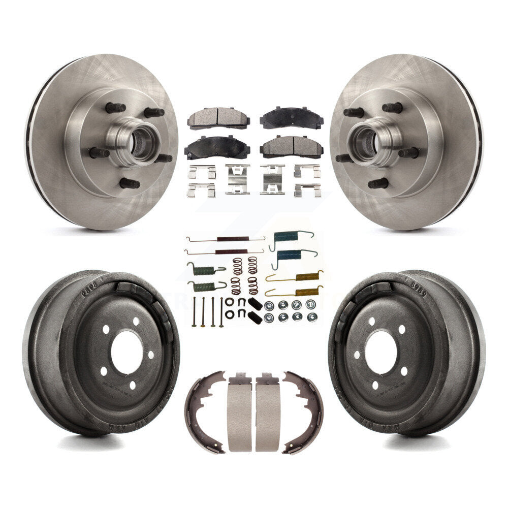 Rotors de frein à disque avant et arrière, plaquettes en céramique et Kit de tambour (7 pièces) pour Mazda B4000 
