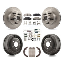 Charger l'image dans la galerie, Rotors de frein à disque avant et arrière, plaquettes en céramique et Kit de tambour (7 pièces) pour Mazda B4000 