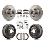 Front Rear Disc Brake Rotors Hub Ceramic Pads And Drum Kit (7Pc) For Mazda B4000