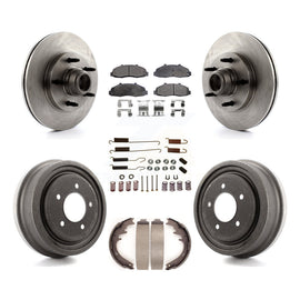 Front Rear Disc Brake Rotors Hub Ceramic Pads And Drum Kit (7Pc) For Ford F-150